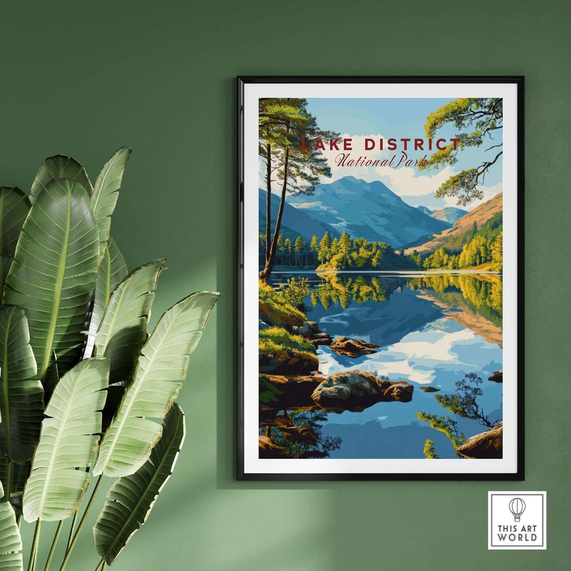 Lake District Travel Poster, Home Decor Artwork - Image 2