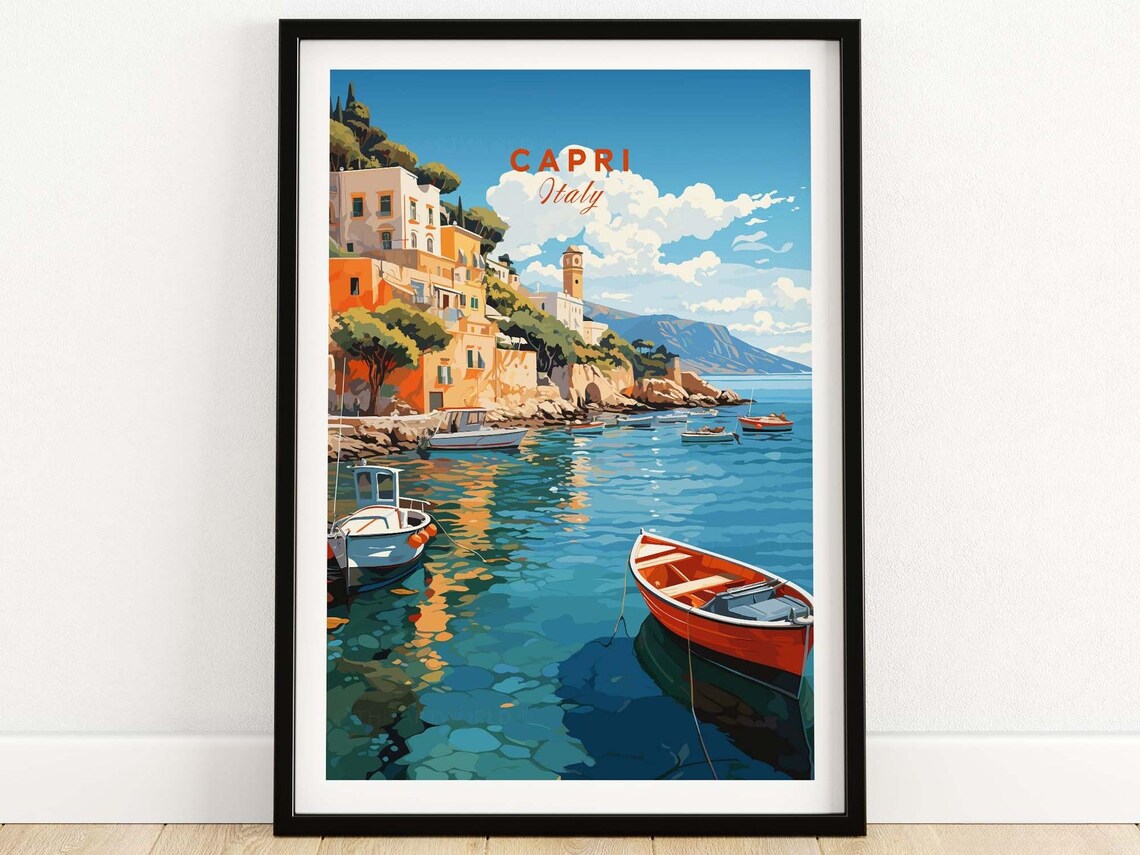 Capri Italy Travel Poster, European Wall Art