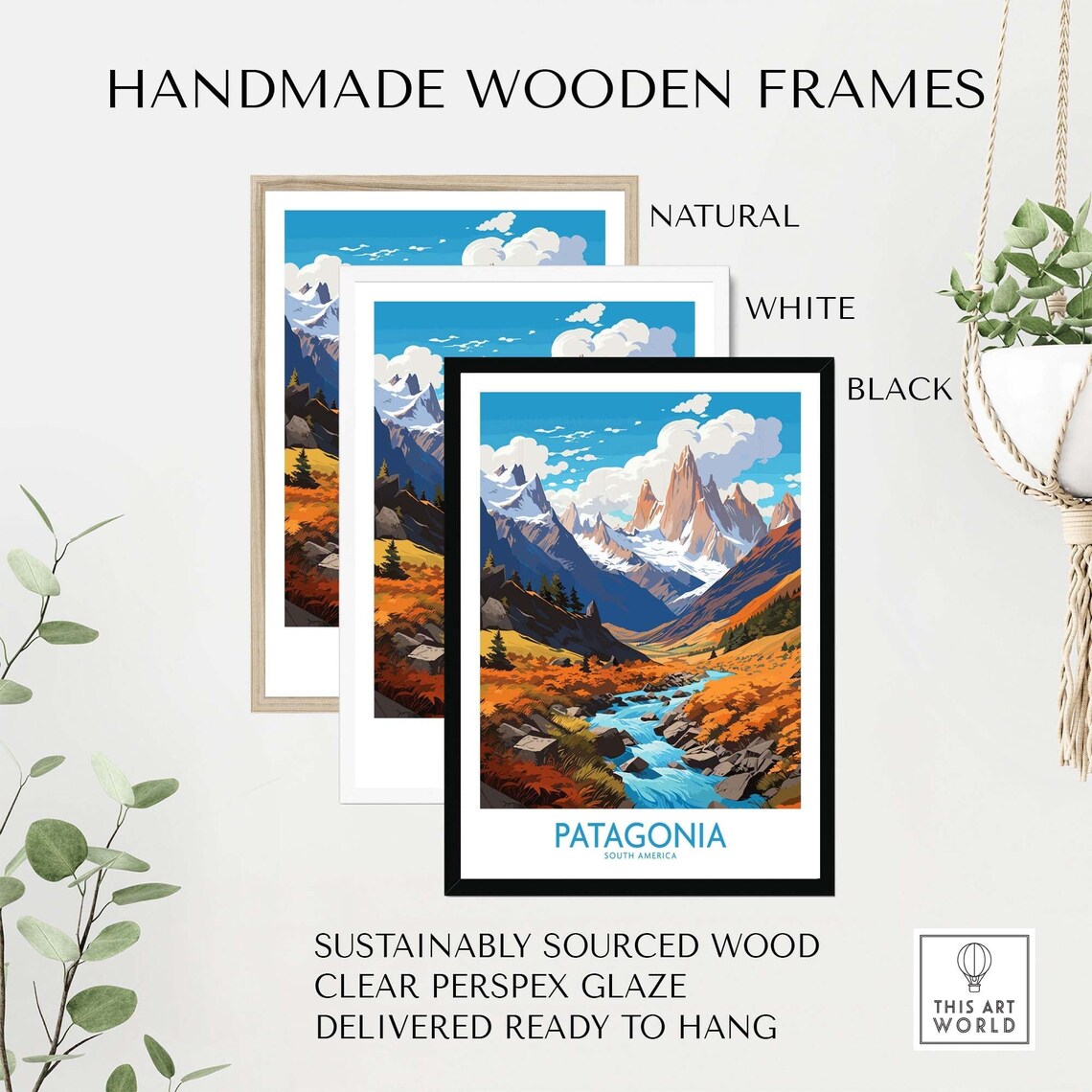 Patagonia Travel Poster, Personalized Illustration Artwork - Image 4