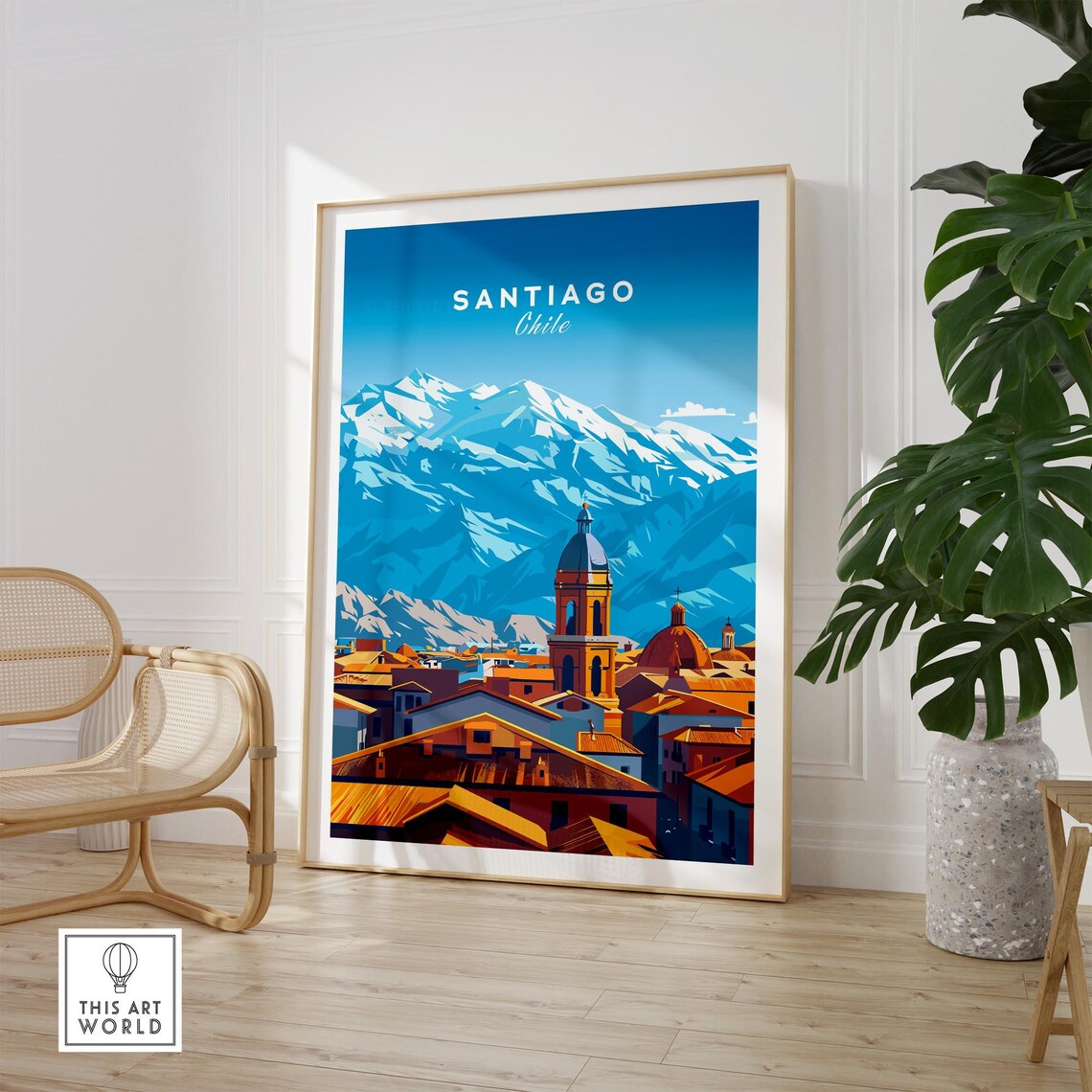 Santiago Travel Poster, Chile Artwork Print - Image 2
