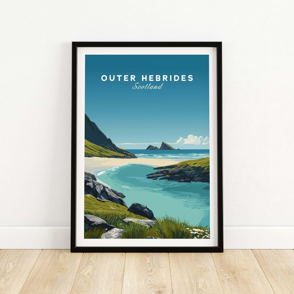 Outer Hebrides Travel Poster, Coastal Scotland Decor