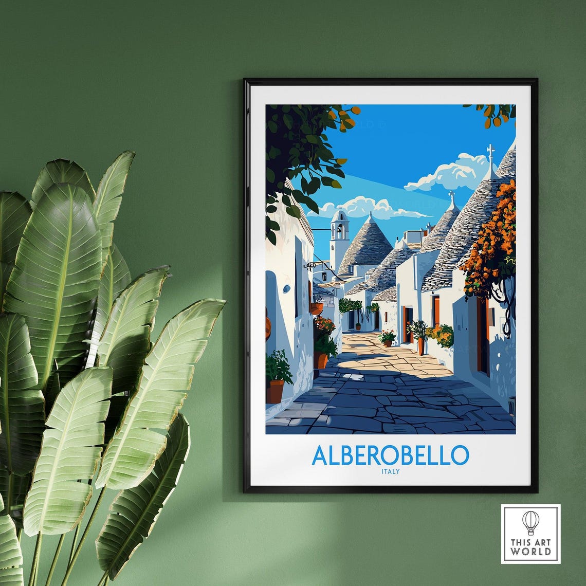 Alberobello Italy Trulli Cone Houses Puglia Village Travel Poster - Image 2