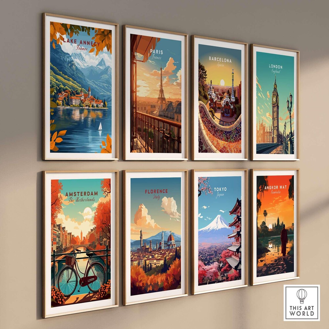 Lake Annecy France Autumn Mountain Lake Town Sailboat Travel Poster - Image 3
