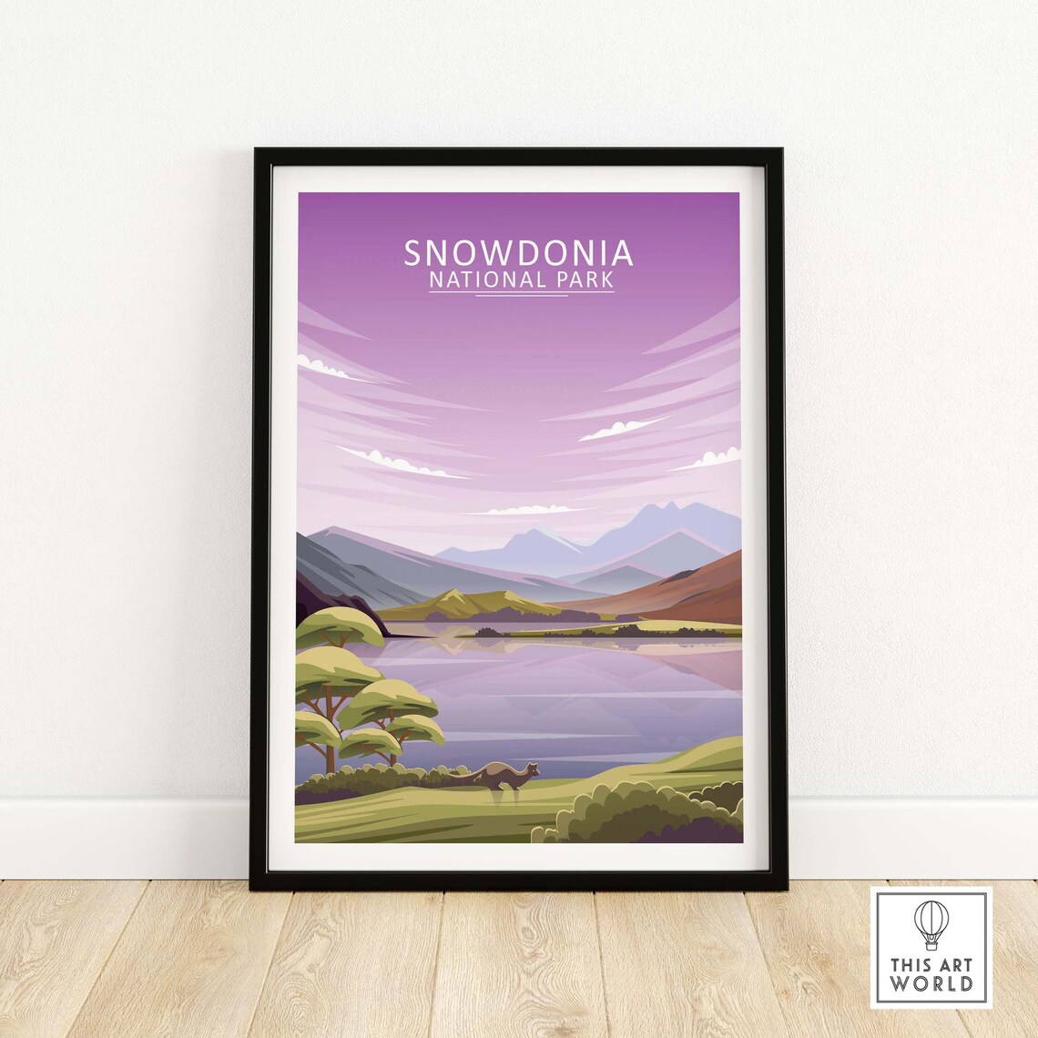 Snowdonia Travel Poster, Welsh Countryside Wall Art