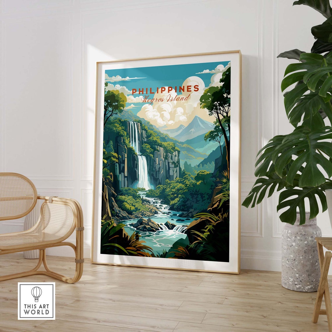 Philippines Negros Island Waterfall Jungle Mountain View Poster - Image 3