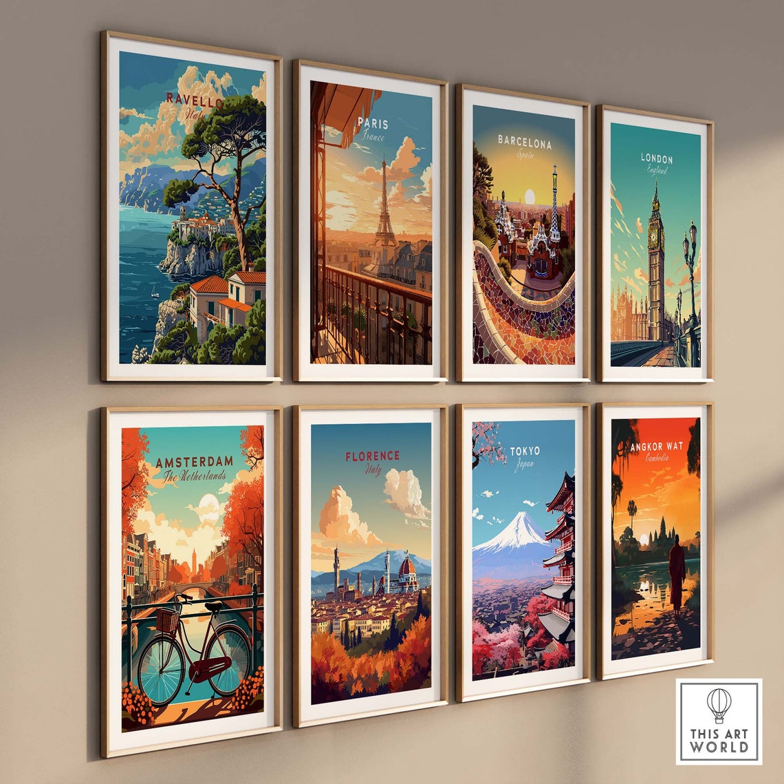 Ravello Italy Umbrella Pine Villa Cliffs Amalfi Coast Poster - Image 3