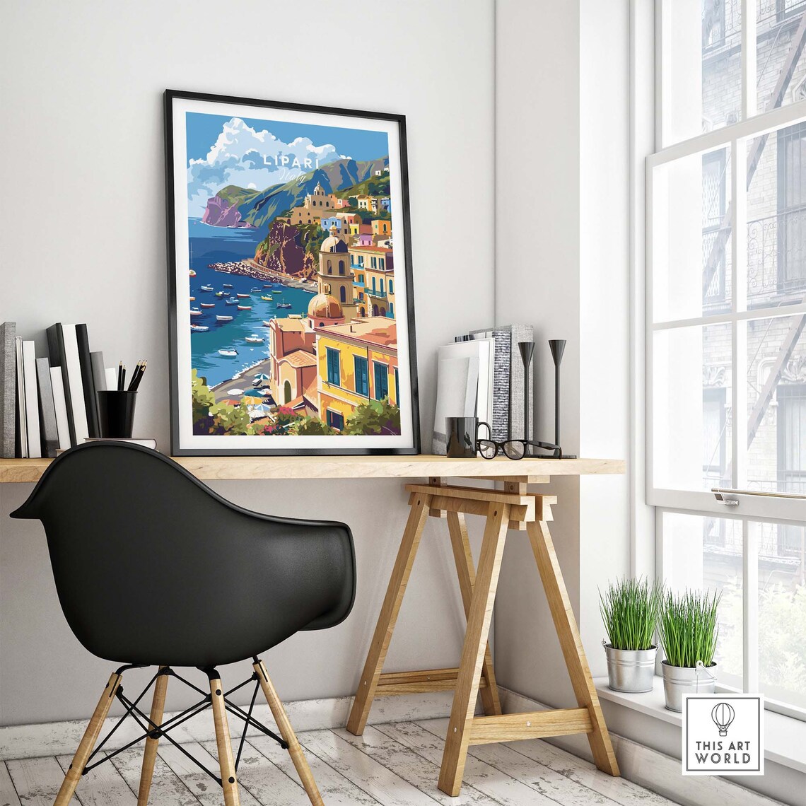 Lipari Travel Print Lipari Wall Art Italy Travel Poster Home Decor Lipari Artwork Poster Gift Lipari Illustration Art Lover Italy Print - Image 4