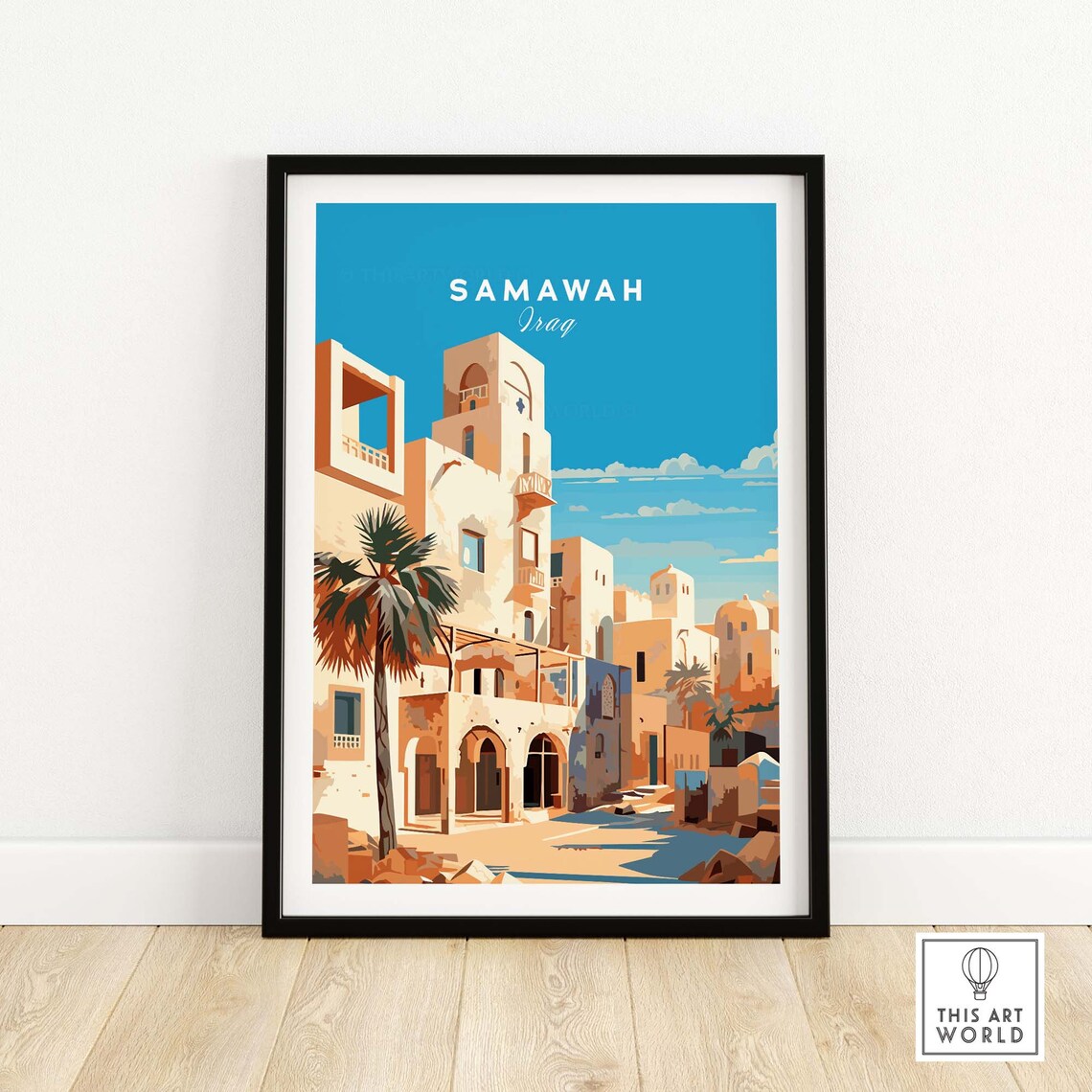 Samawah Iraq Travel Poster, Middle East Art Print