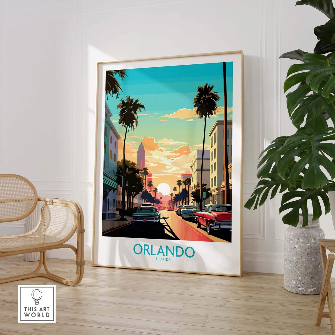 Orlando Travel Poster, Home Decor Wall Art Print - Image 2