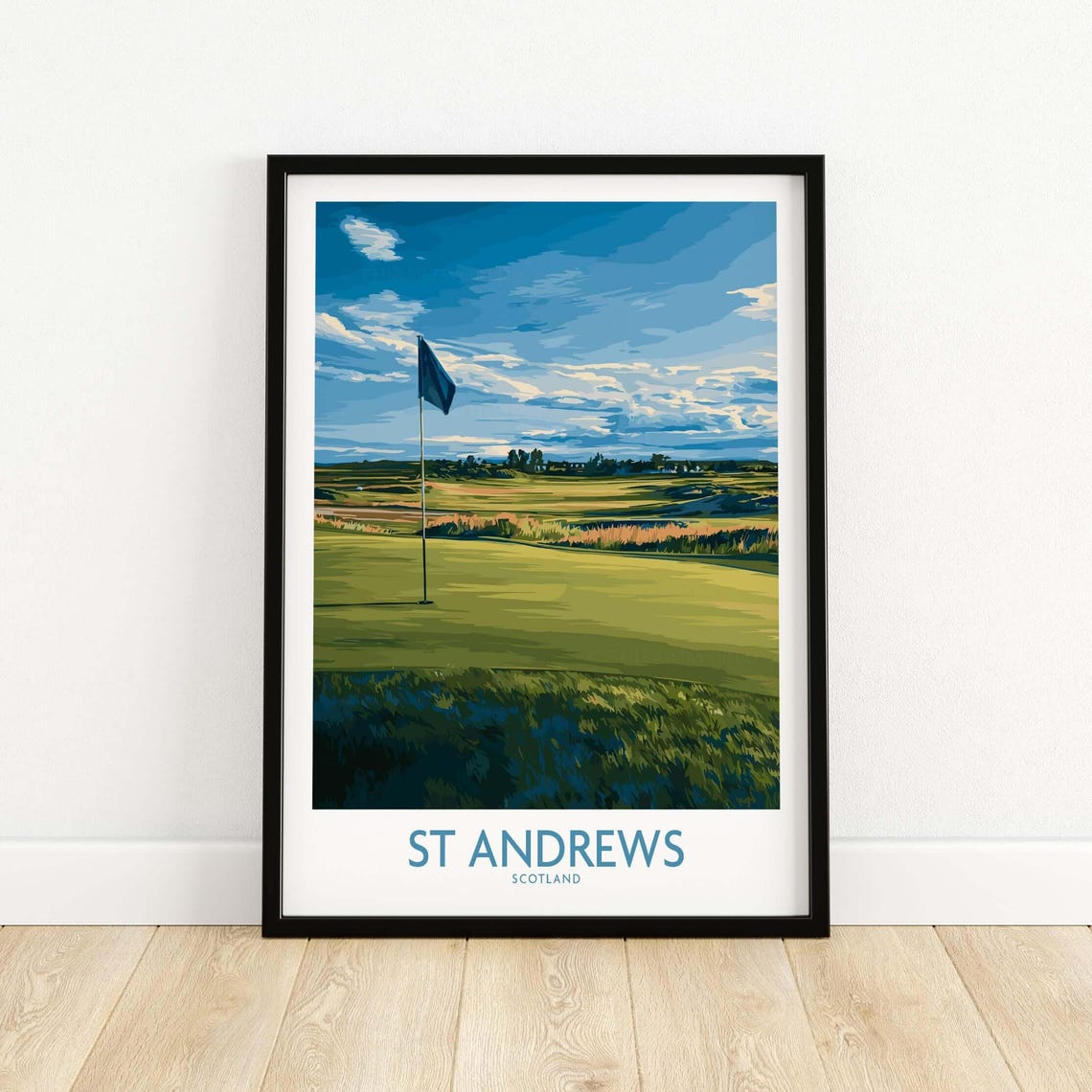 St Andrews Scotland Golf Course Green Flagstick Sports Poster