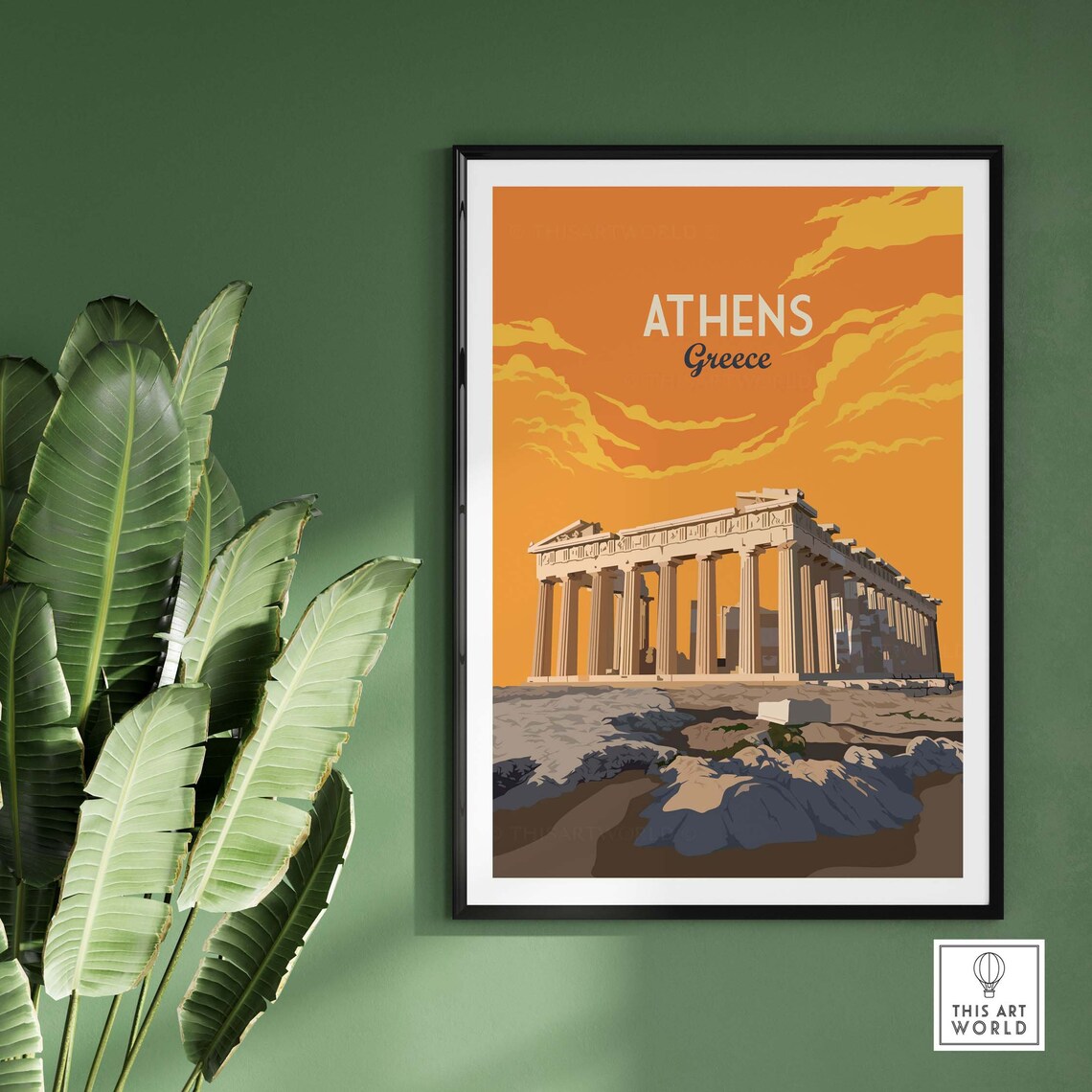 Athens Greece Travel Poster, Greek Wall Art Print - Image 3