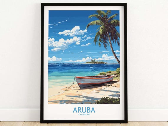 Aruba Travel Poster Travel Poster Art Home Dcor Artwork Birthday Present Wedding Anniversary Gift