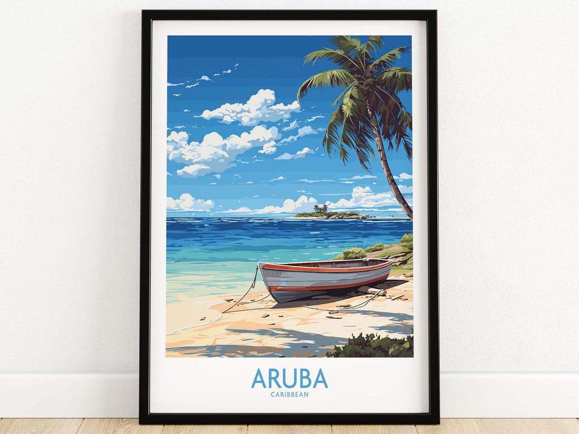Aruba Travel Poster Travel Poster Art Home Dcor Artwork Birthday Present Wedding Anniversary Gift