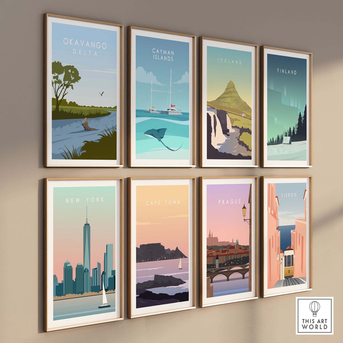 Okavango Botswana Travel Poster, Africa Wall Art - Image 3