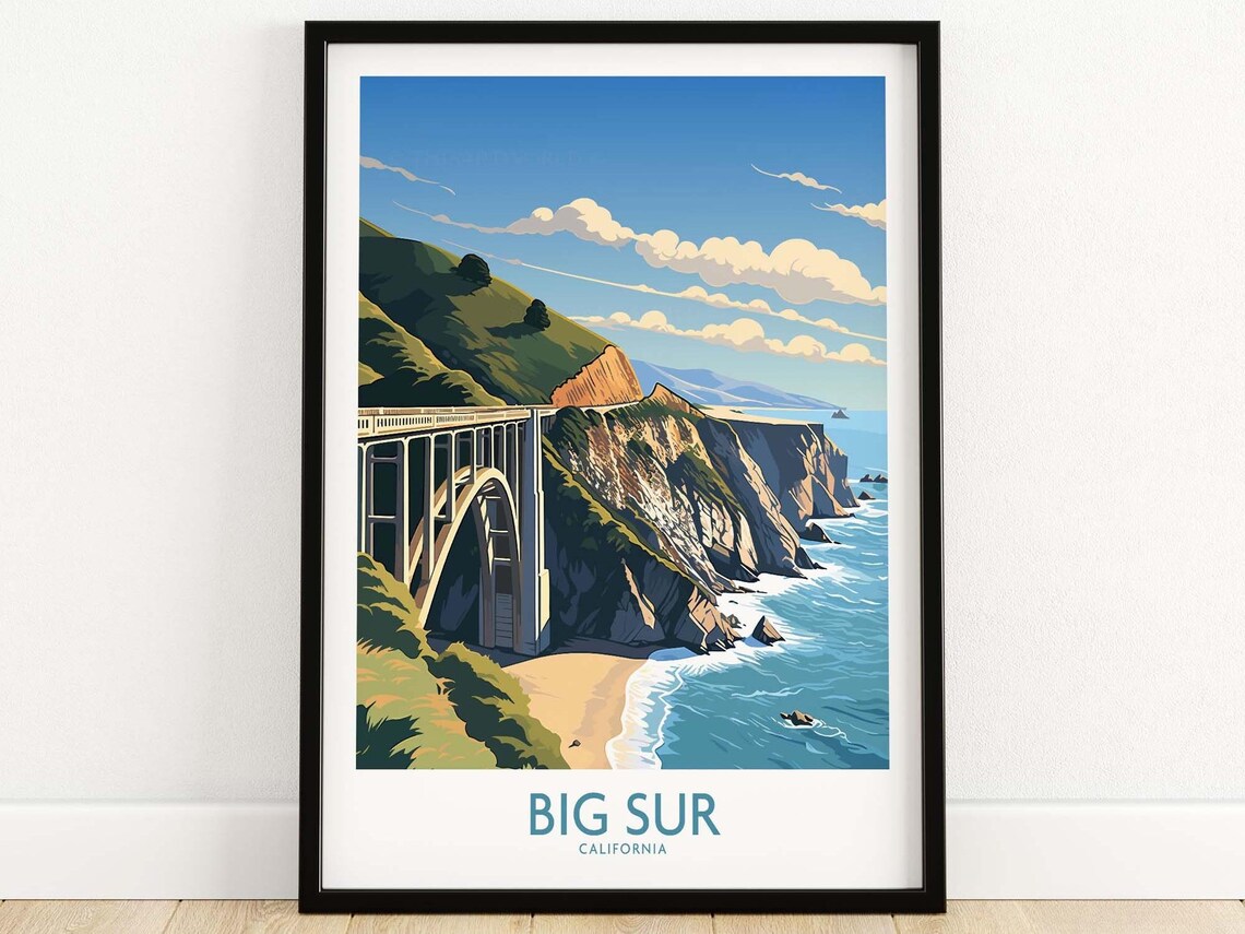 Big Sur Travel Poster, Home Decor Art Print