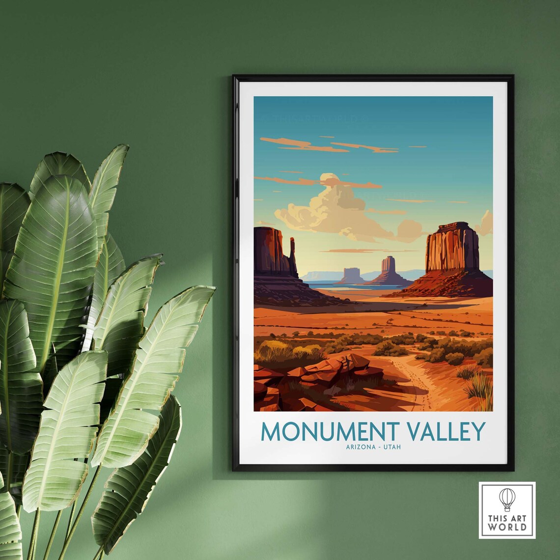 Monument Valley Arizona Utah Sandstone Buttes Desert Road Poster - Image 2