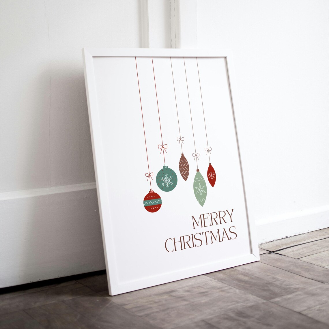 Merry Christmas Hanging Ornaments Baubles Minimalist Holiday Poster - Image 2