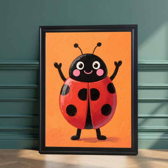 Ladybug Kids Room Decor Art Print