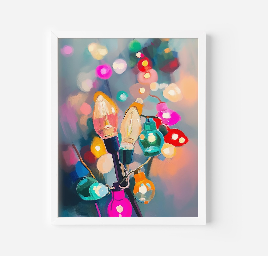 Christmas Lights Seasonal Holiday Decor Art Print