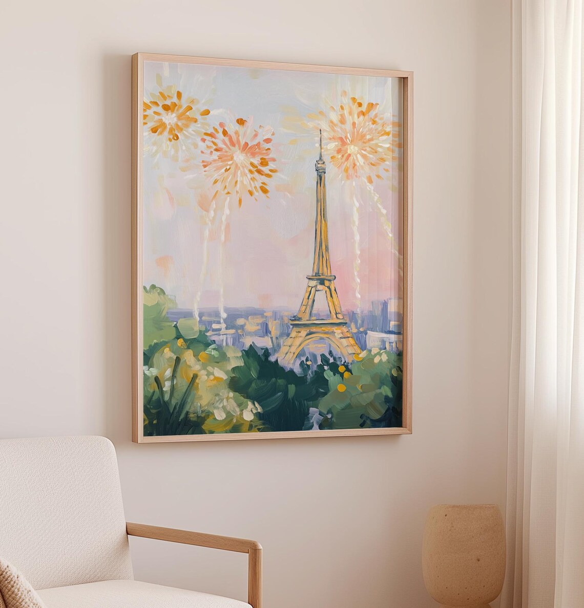 Paris Fireworks New Year 2025 Travel Poster - Image 3