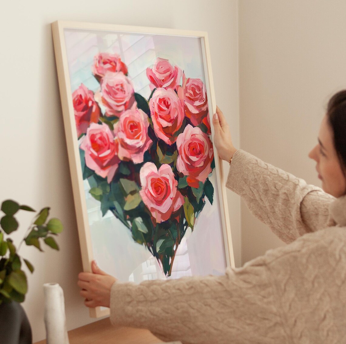 Flower Bouquet Roses Valentine Floral Art Print - Image 4