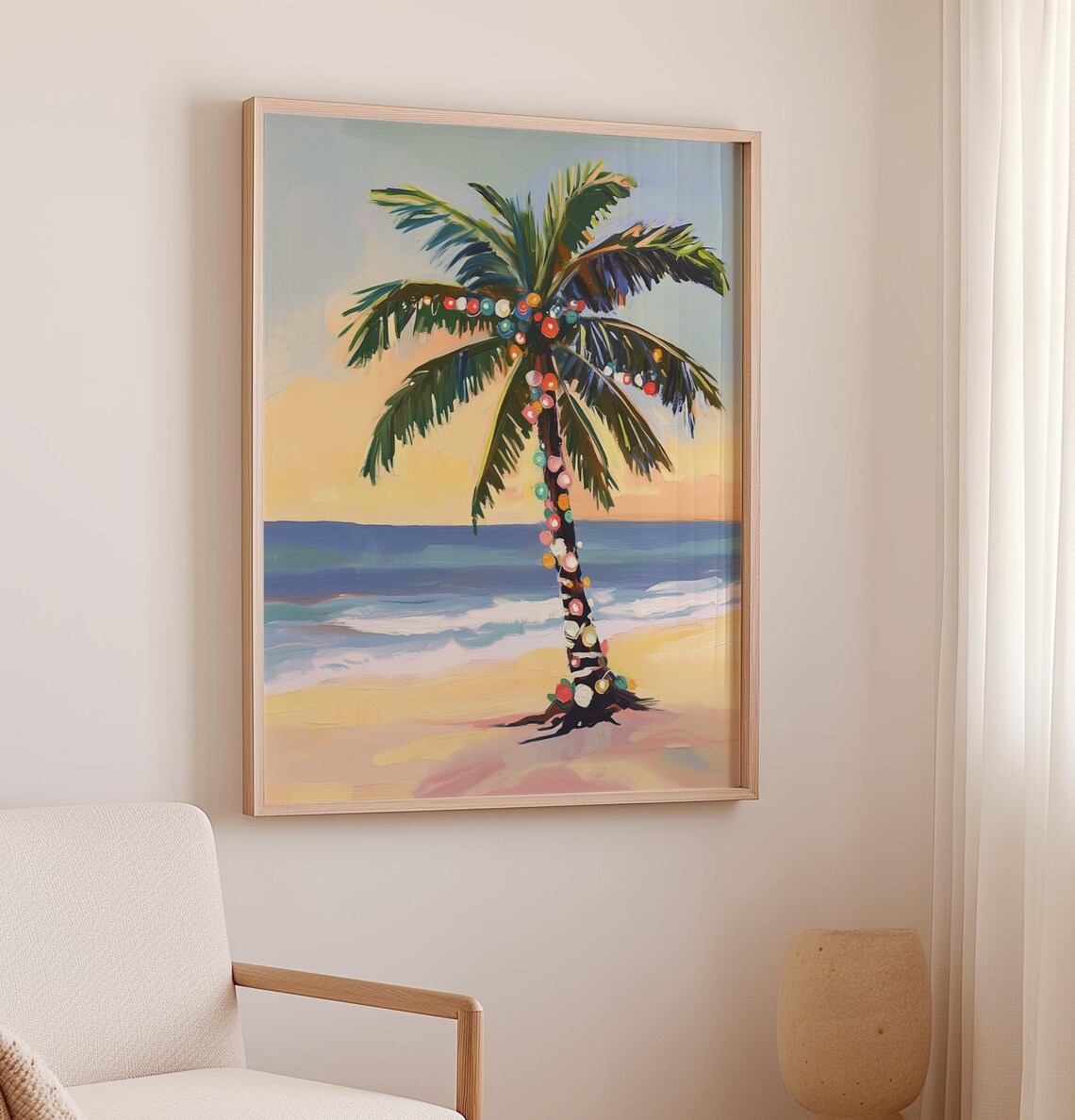 Palm Christmas Tree Poster, Boho Christmas Art - Image 2