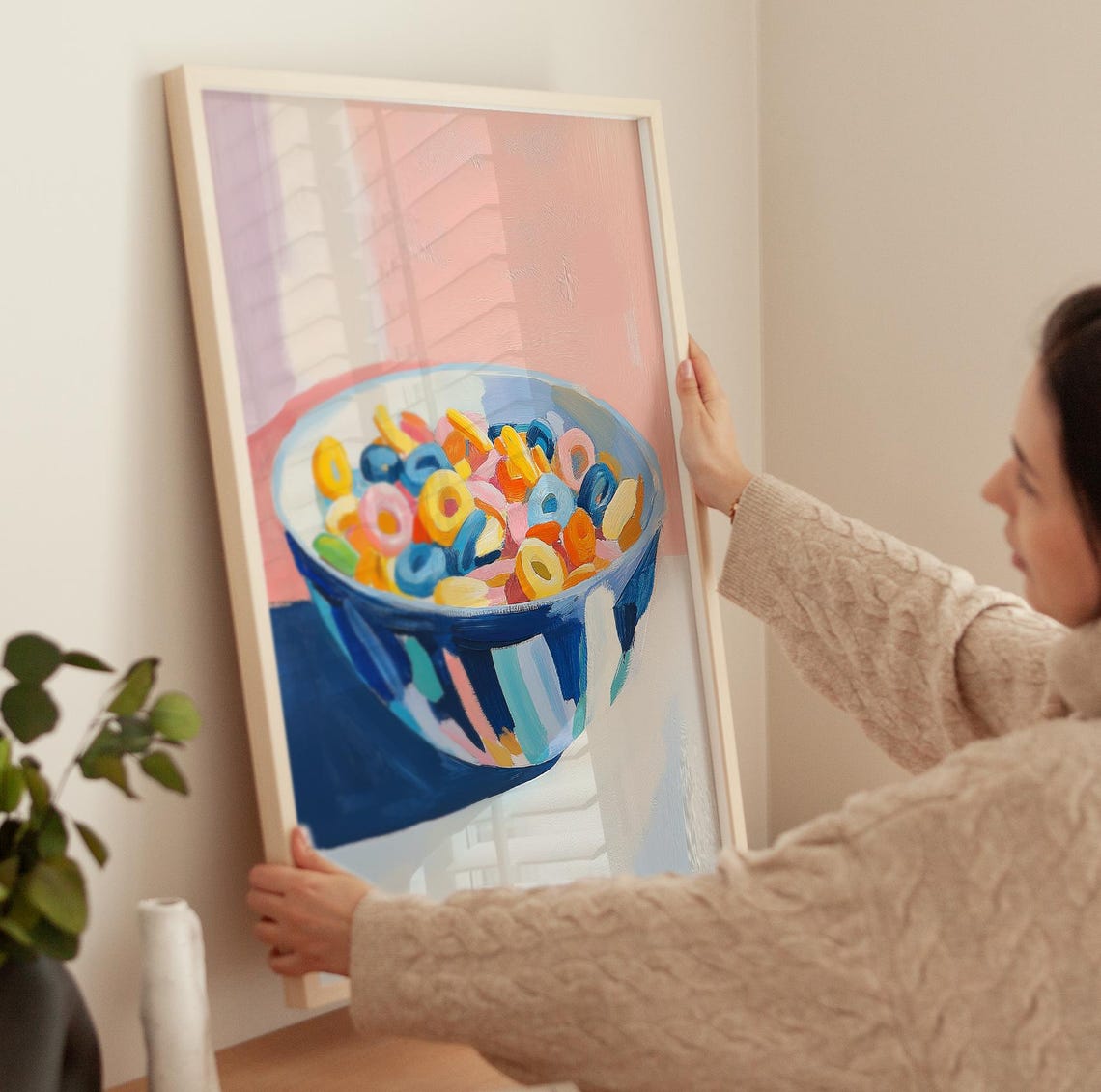 Colorful Cereal Bowl Modern Kitchen Breakfast Pop Painting Poster - Image 3