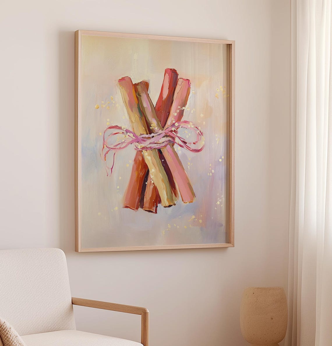 Cinnamon Sticks Tied With Ribbon Rustic Christmas Kitchen Poster