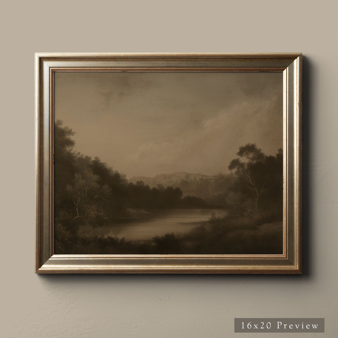 Framed Wall Art Moody Fall Landscape Modern Cottage Style Dark Vintage Oil Painting For Living Room Fall Decor Quality Frames - Image 5