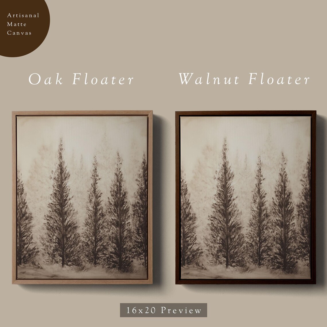 Antique Pine Trees, Vintage Winter Forest Art Print - Image 6