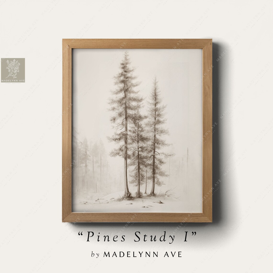 Modern Pines Rustic Style Art Print, Cabin Decor