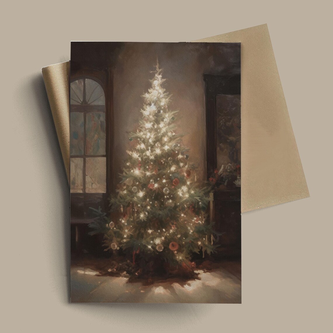 Vintage Christmas Tree Art Print, Winter Holiday - Image 3