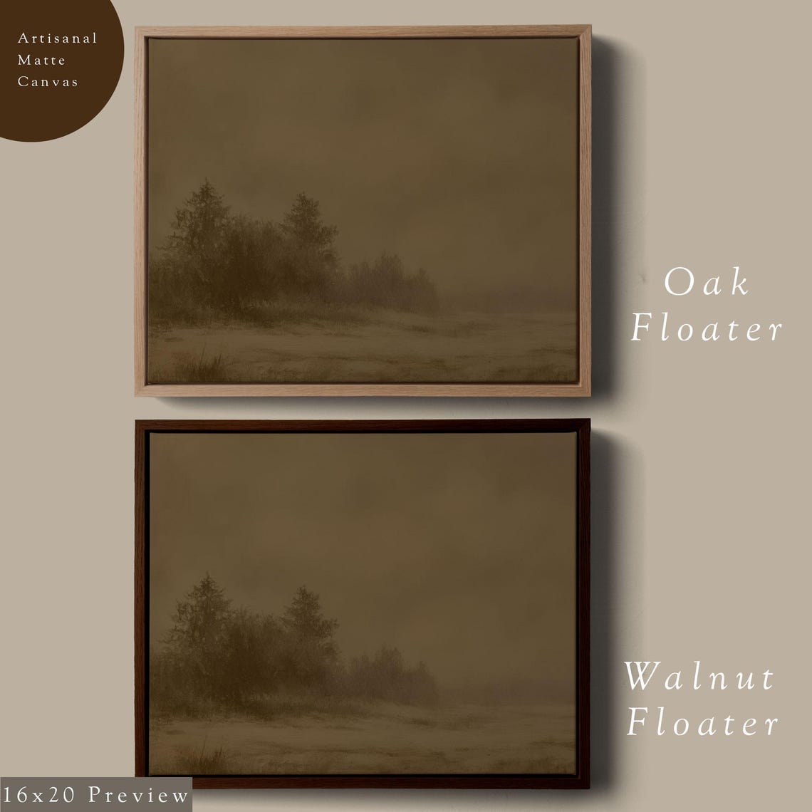 Moody Forest Landscape Art Print Framed Unframed Winter Wall Decor Brown Toned Nature Scene Rustic Home Decor Pine Tree Artwork - Image 6