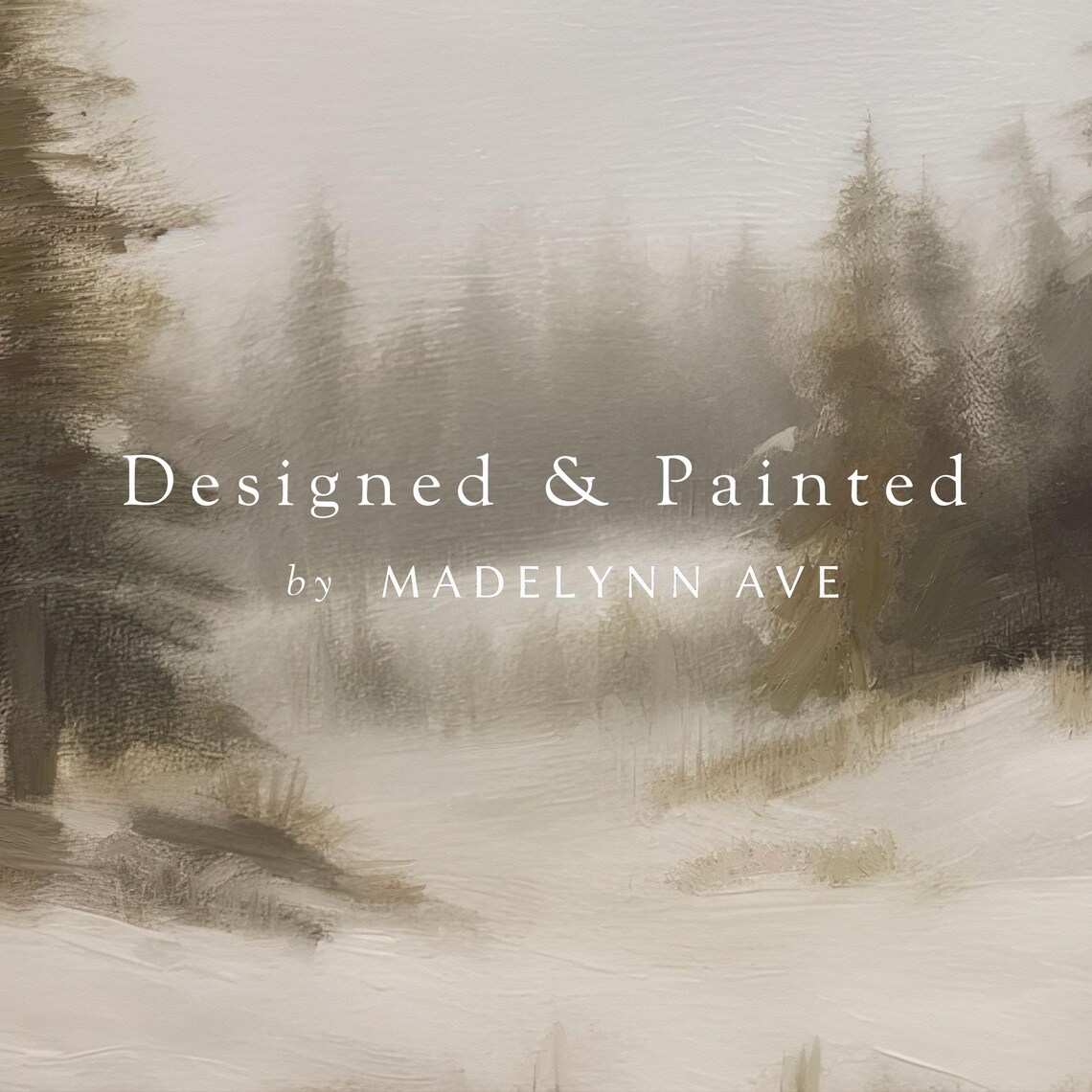 Modern Winter Pines Landscape, Vintage Art Print - Image 6
