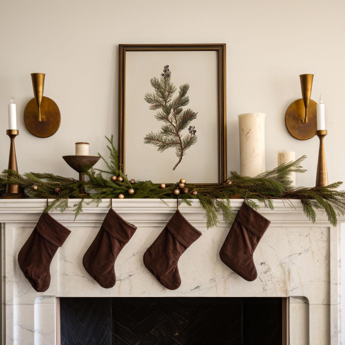 Pine Bough Christmas Botanical Winter Art Print - Image 3