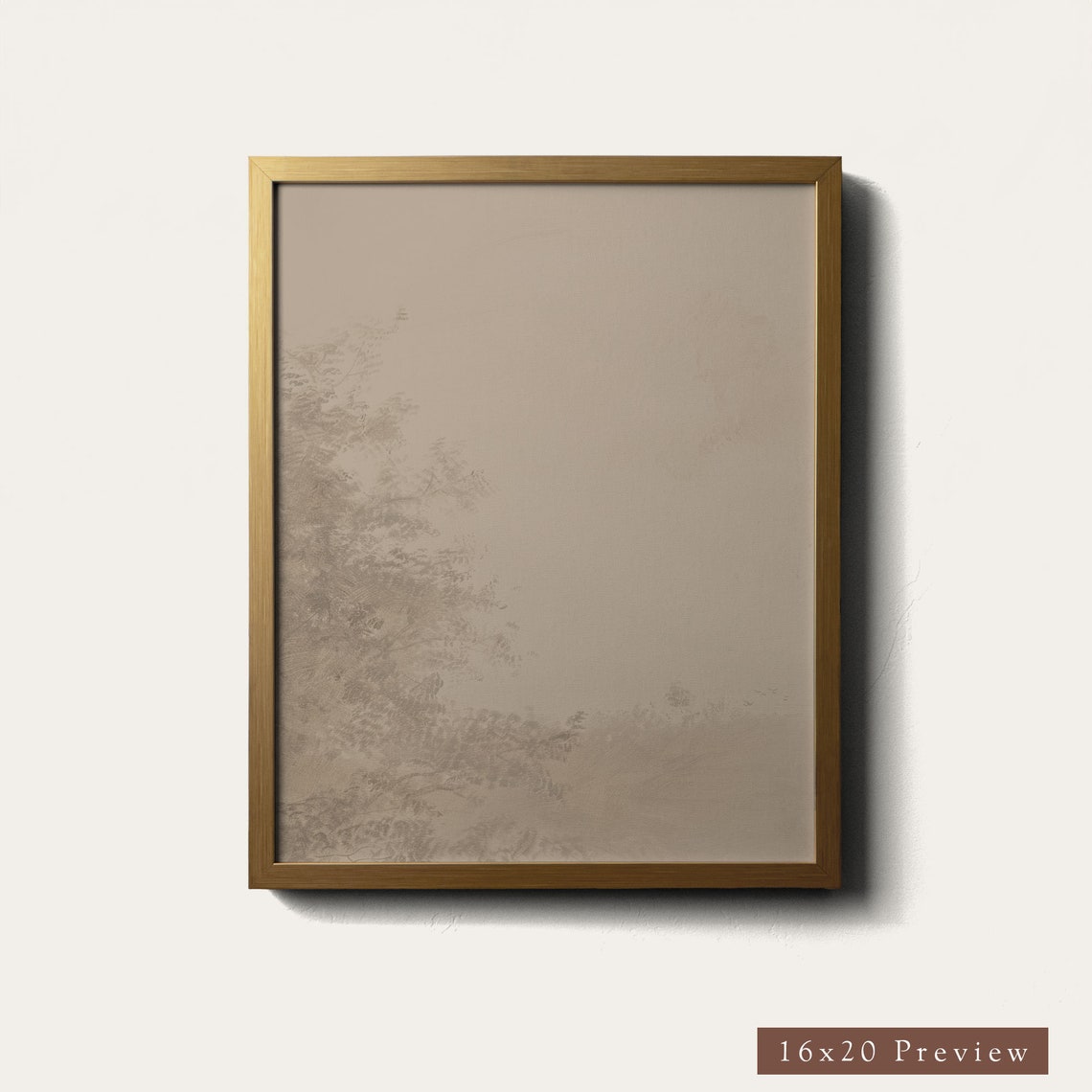Soft Sepia Abstract Foliage In The Lower Left Corner Art Poster - Image 5