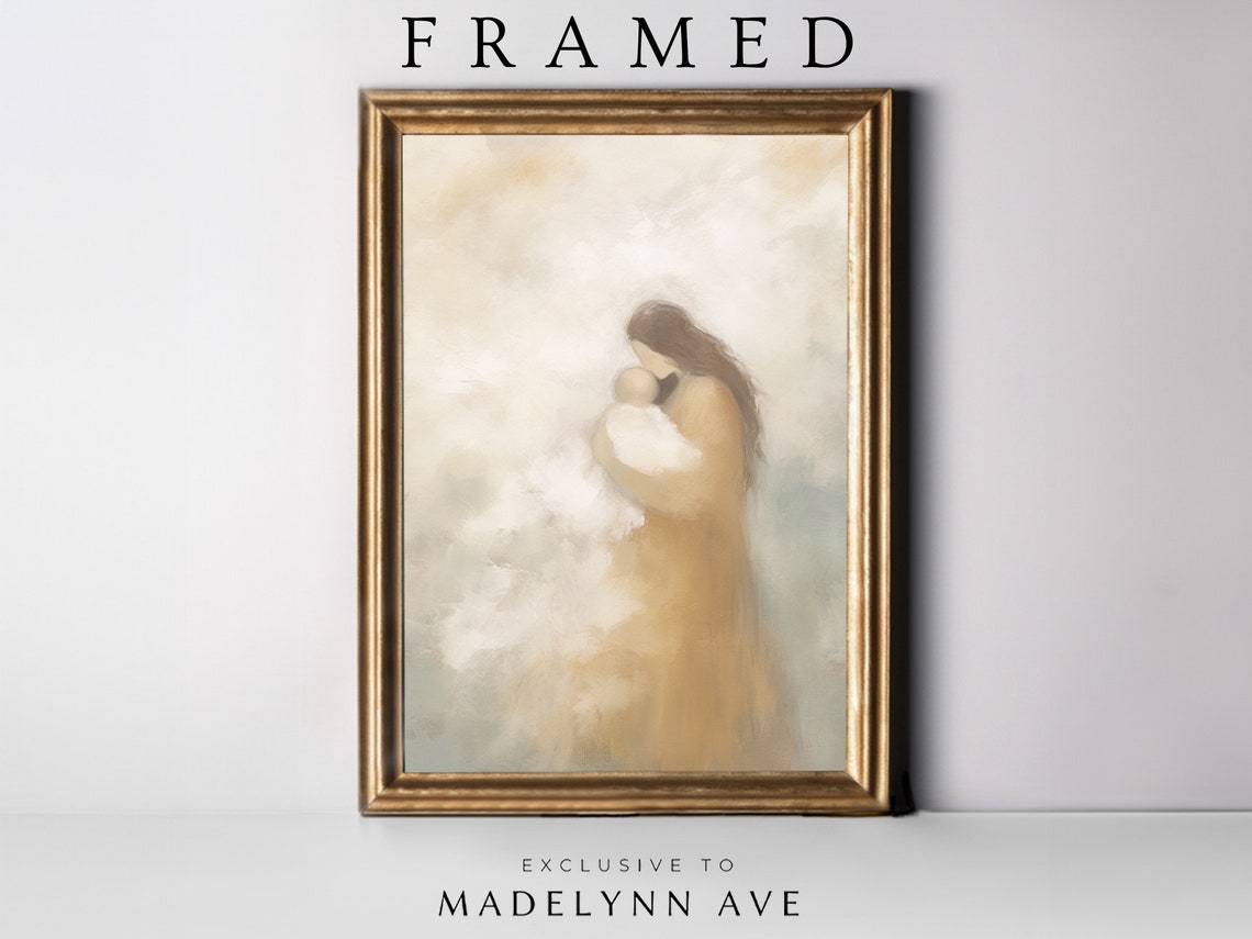 Framed Mary and Jesus Mother and Child Religious Faith Poster