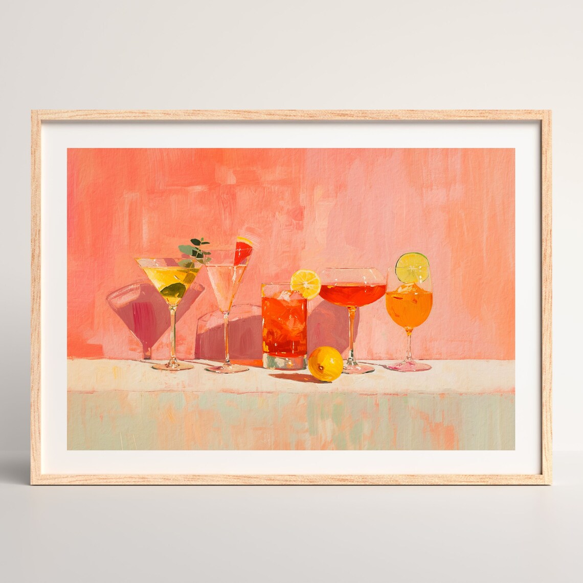 Pastel Cocktail Retro Kitchen Bar Cart Art Print - Image 2