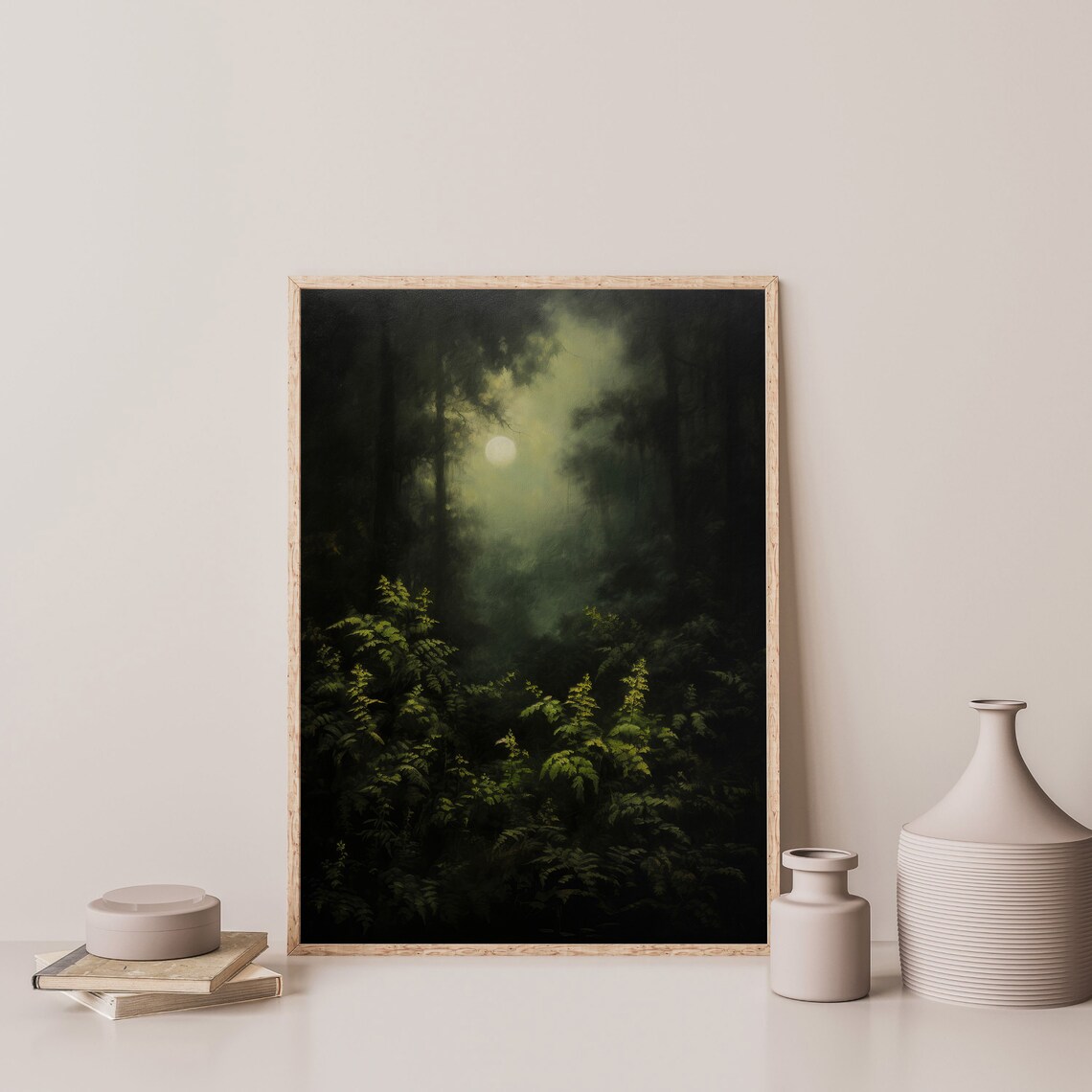 Forest And Moon, Vintage Dark Academia Art Print - Image 3