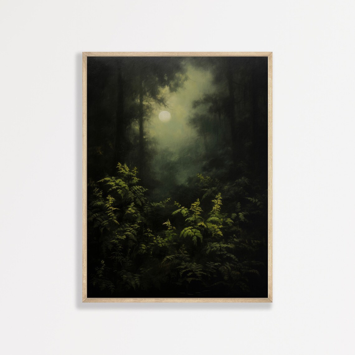 Forest And Moon, Vintage Dark Academia Art Print