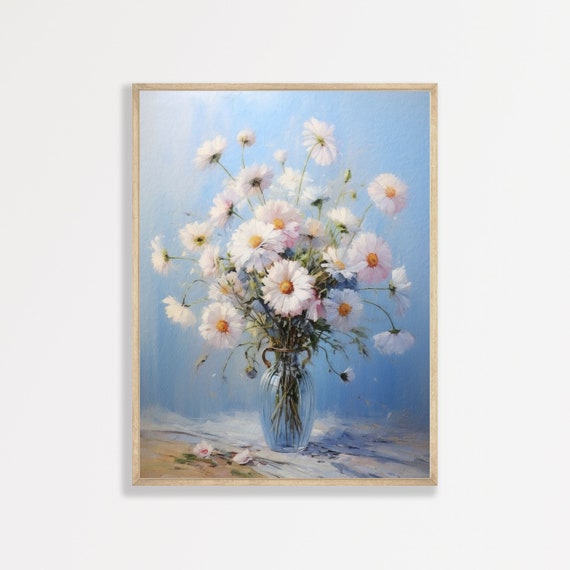 Retro Floral Still Life Art Print, Vintage Decor
