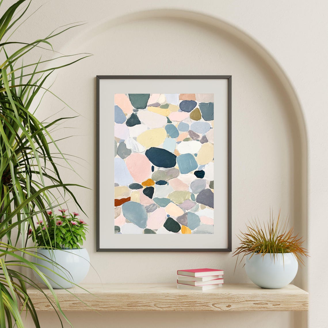 Colorful Pebble Stones Abstract Pastel Modern Eclectic Art Print - Image 2