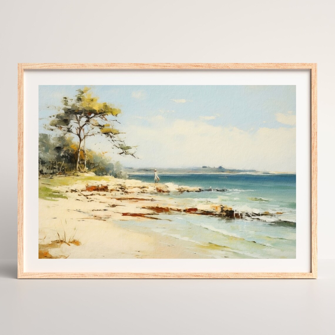 Retro Beach Seascape, Vintage Coastal Art Print - Image 2