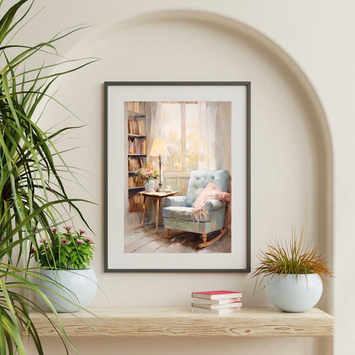 Vintage Still Life Painting Art Print, Retro Living Room - Image 2