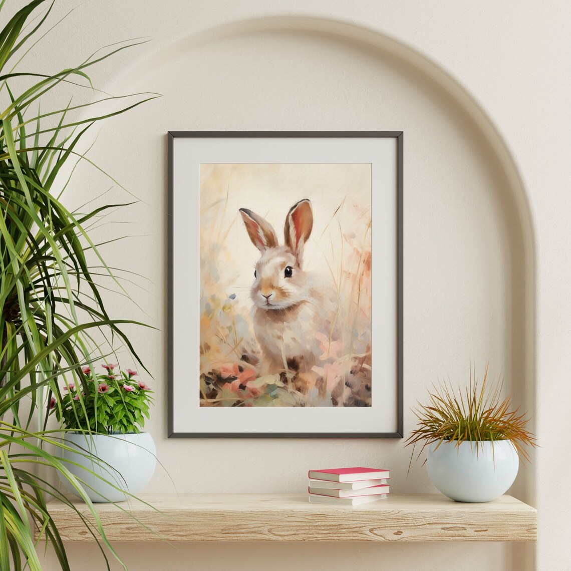 Bunny Rabbit Minimal Retro Nursery Art Poster - Image 2