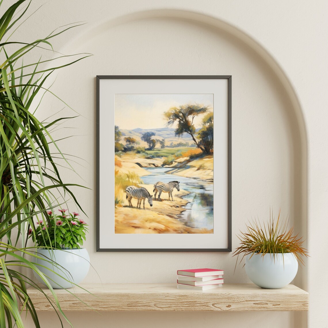 Zebra Retro Safari Nursery Animal Art Print, Kids Decor - Image 2