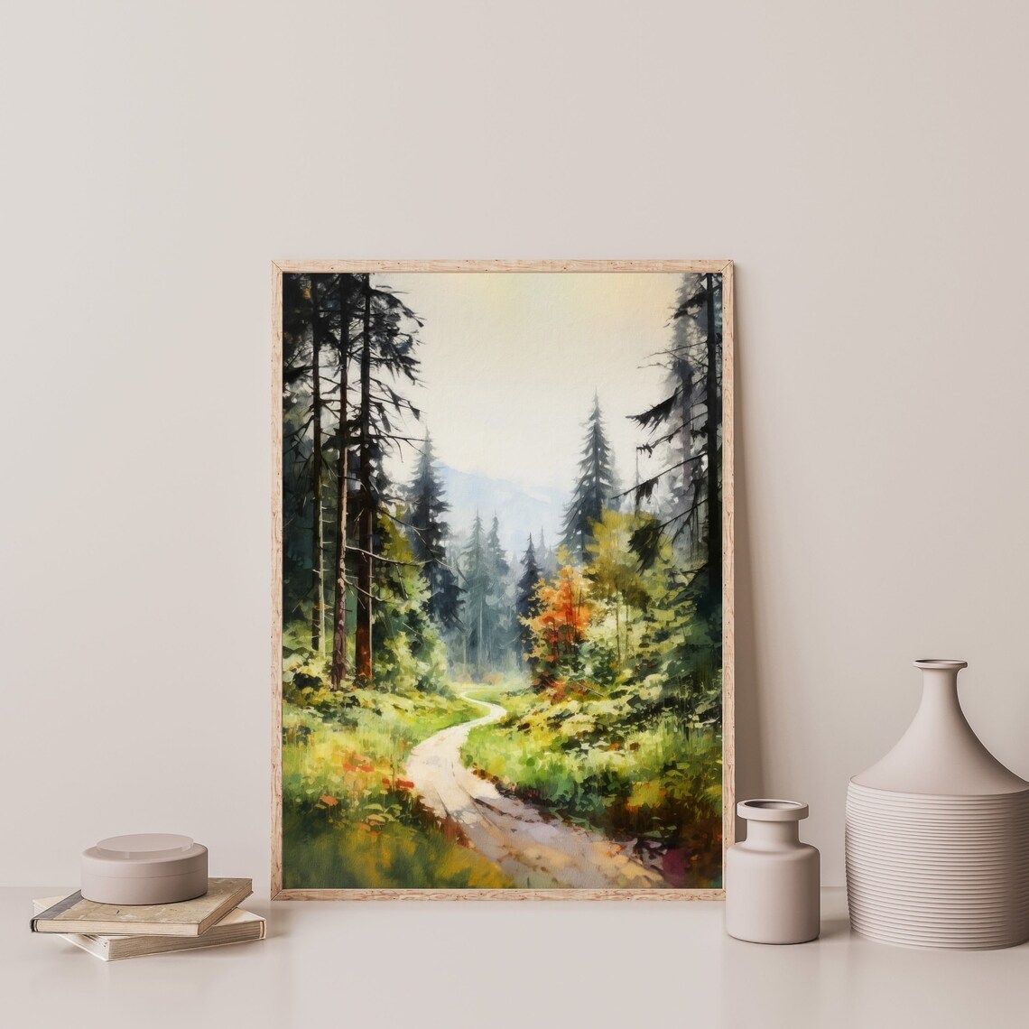 Forest Trail Vintage Landscape Wall Art Print - Image 3