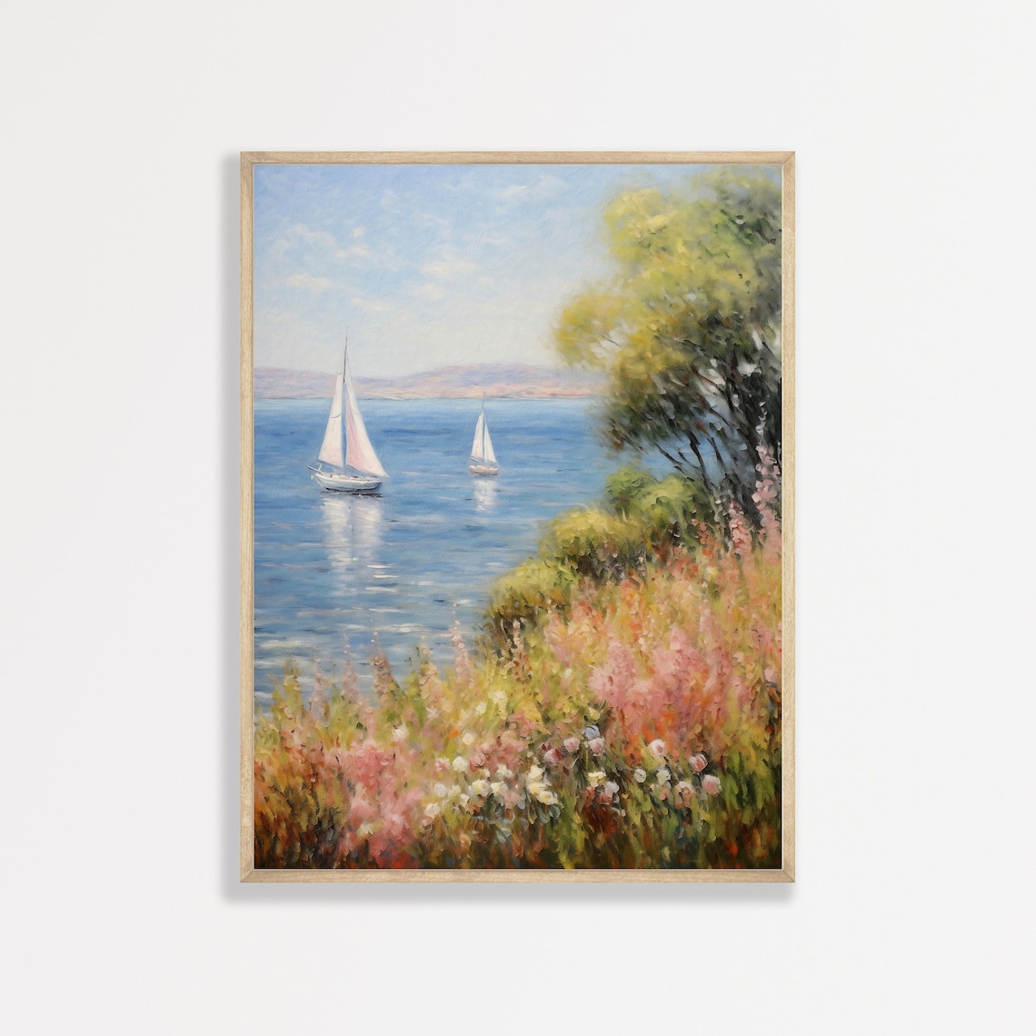 Vintage Sailboats Retro Coastal Aesthetic Art Print