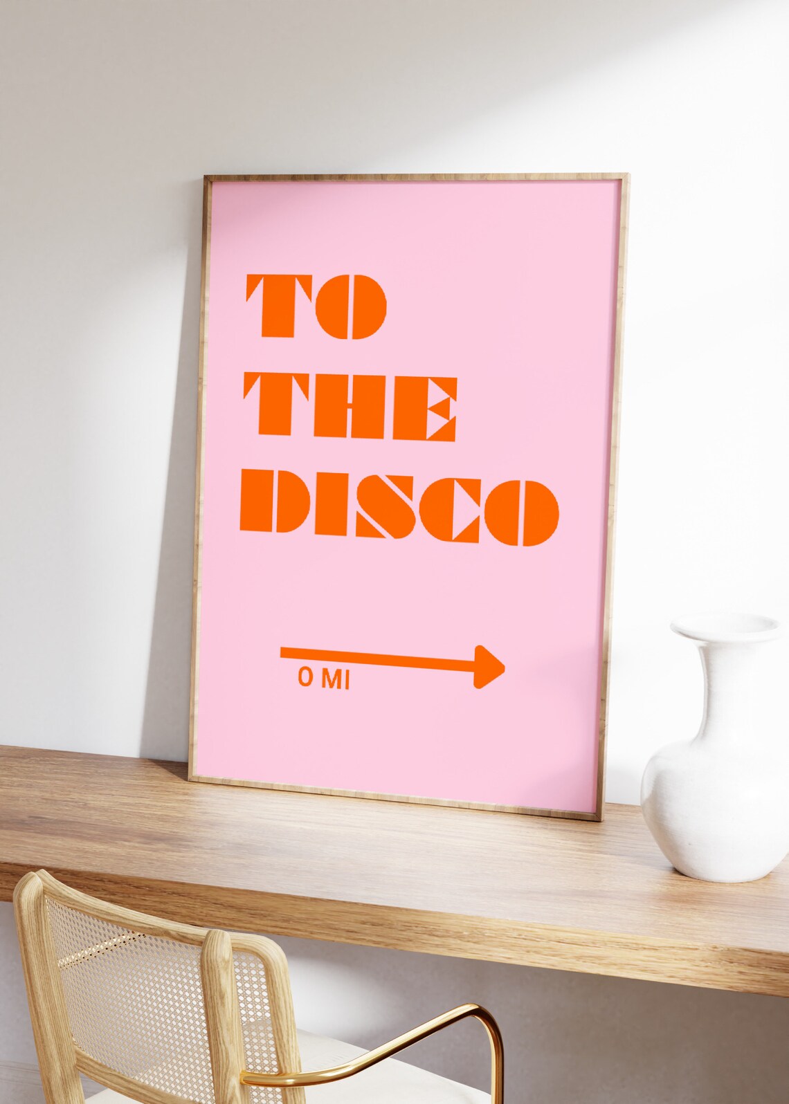 To The Disco Retro Typography Bar Cart Art Print - Image 2