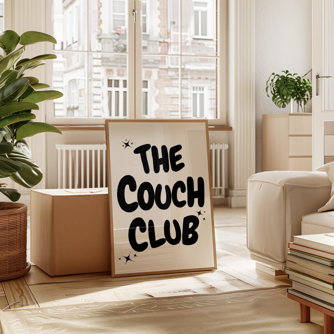 The Couch Club Bold Black Bubble Typography Lounge Room Poster - Image 4